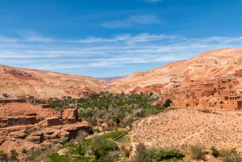 De route komt uiteindelijk bij Ait-Benhaddou weer uit bij de N9 tussen Marrakesh en Ouarzazate.