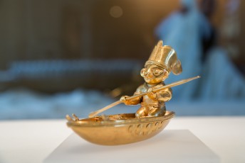 Er waren ook een paar gouden objecten uitgeleend aan het museum door het goud museum uit Colombia.