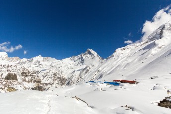 Annapurna Base Camp, met op de achtergrond machhapuchhre/fishtail.