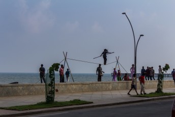 De boulevard in Pondicherry.