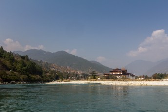 Nog een laatste plaatje van de Punakha Dzong, vroeger het regeringscentrum en de hoofdstad van Bhutan.
