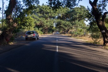 De weg tussen Ellora en Aurangabad.