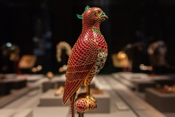 Gem-Set Enamelled Gold Falcon, Mughal, India, 17th century