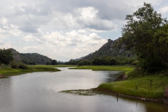 Het stuwmeer van de Maleme dam.