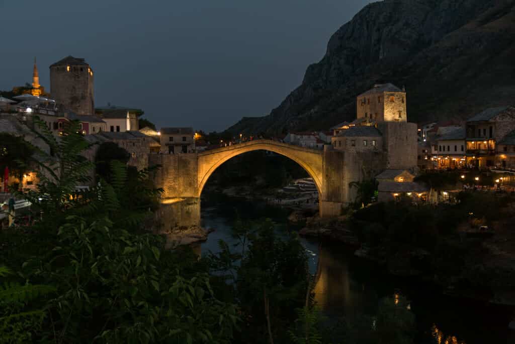 Mostar Stari Most (Old Bridge) by night - picture from my Gallery Bosnia and Herzegovina.
